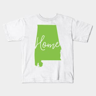 Alabama Home in Green Kids T-Shirt